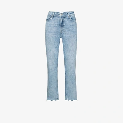 Shop Paige Sarah Raw Hem Cropped Jeans In Blue