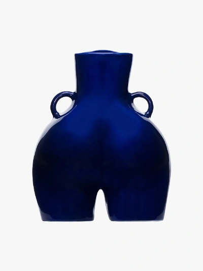 Shop Anissa Kermiche Blue Love Handles Earthenware Vase