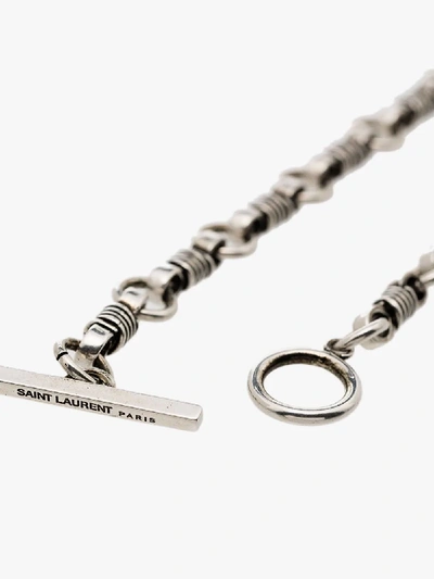 Shop Saint Laurent Silver Tone Little Rope Chain Necklace