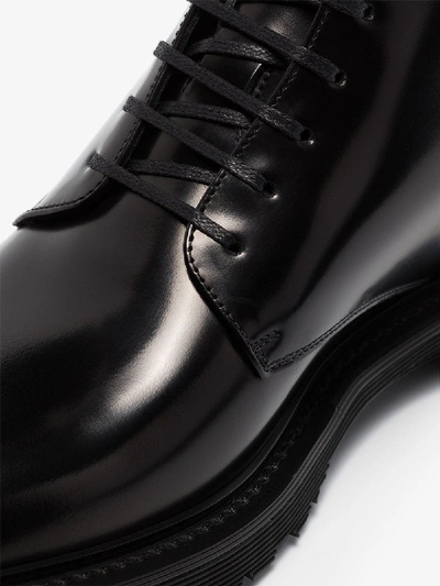Shop Saint Laurent Black Cesna Leather Ankle Boots