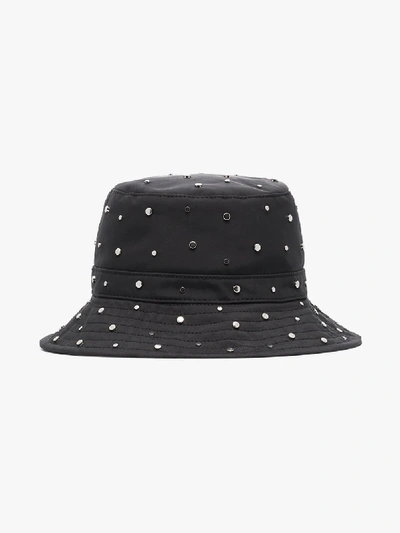 Shop Ganni Black Studded Bucket Hat