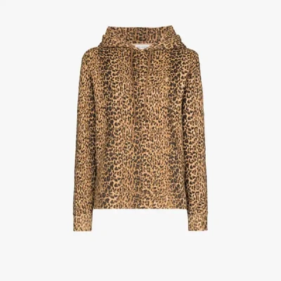 Shop Saint Laurent Leopard Print Cotton Hoodie - Women's - Cotton In Brown