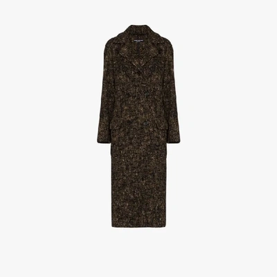 Shop Dolce & Gabbana Double-breasted Brushed Coat In Brown