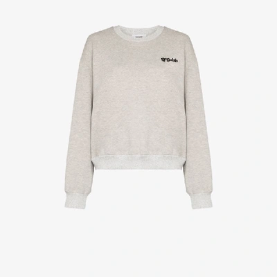 Shop Danielle Guizio Floral Logo Sweatshirt In Grey