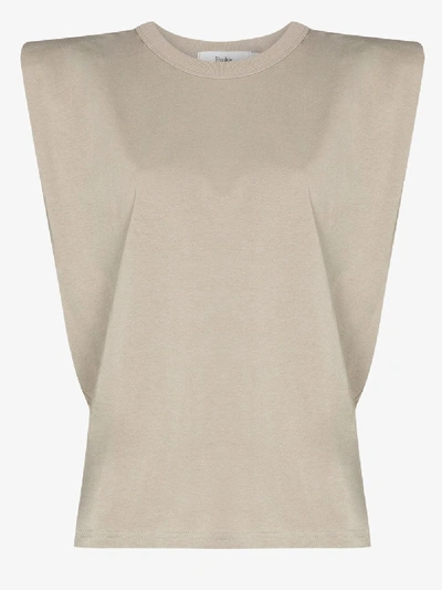 Shop The Frankie Shop Eva Shoulder Pad T-shirt In Grey
