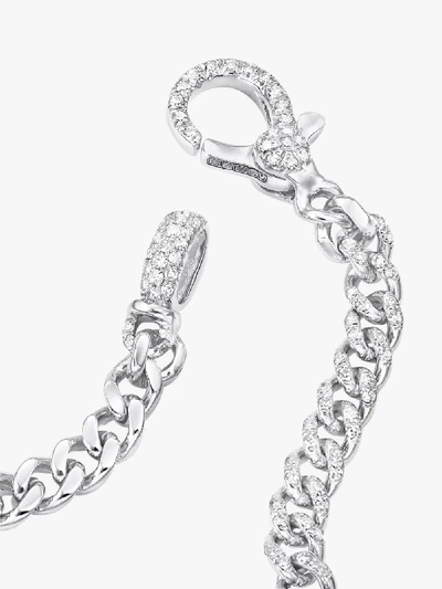 Shop Shay 18k White Gold 6.5 Inch Baby Pavé Diamond Bracelet In Metallic