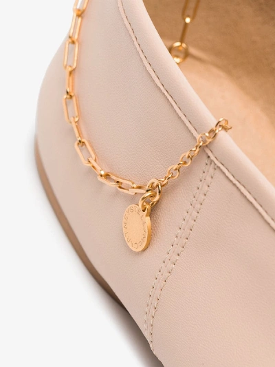 Shop Stella Mccartney Neutral Chain Faux Leather Ballerina Flats In Neutrals