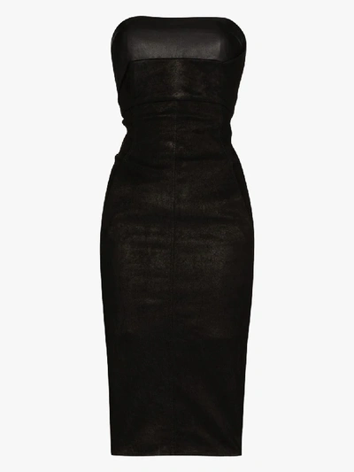 Shop Rick Owens Sleeveless Bustier Dress In Black