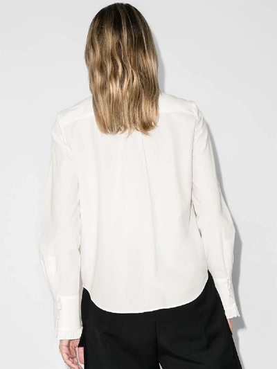 Shop See By Chloé White Embroidered Tie Neck Blouse