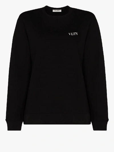Shop Valentino Sweatshirt Mit Logo-print In Schwarz