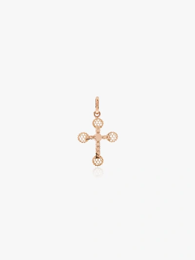 Shop Gigi Clozeau 18k Rose Gold Diamond Cross Charm Necklace
