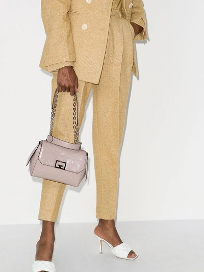 Shop Givenchy Neutral Id Small Leather Shoulder Bag In Neutrals