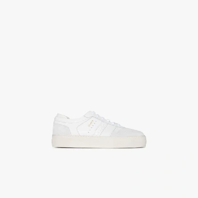 Shop Axel Arigato White Detailed Platform Leather Sneakers