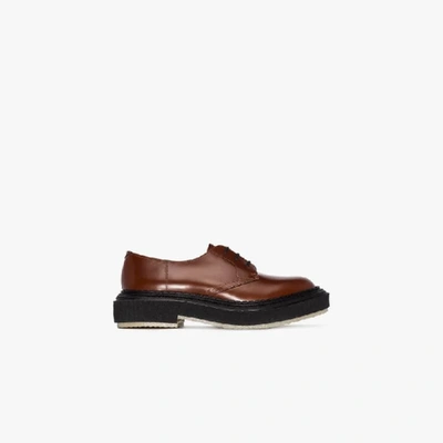 Shop Adieu Type 135 Leather Derby Shoes In Brown