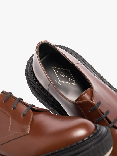 Shop Adieu Type 135 Leather Derby Shoes In Brown