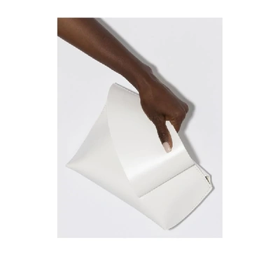 Shop Venczel White Reiera Leather Clutch Bag