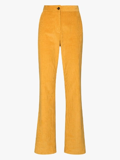 Shop See By Chloé Yellow Slim Leg Cord Trousers