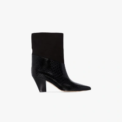 Shop Jimmy Choo Black Bear 65 Suede Leather Ankle Boots