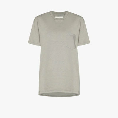 Shop Les Tien Classic Pocket Cotton T-shirt In Grey