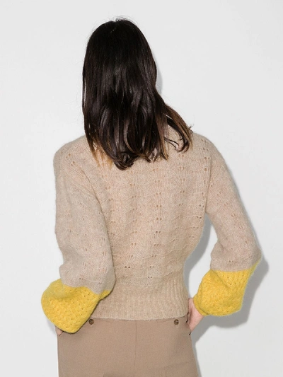 Shop See By Chloé Neutrals Colour Block Wool Sweater