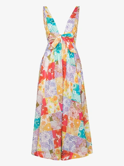 Shop Zimmermann Bells Floral Print Maxi Dress In Blue