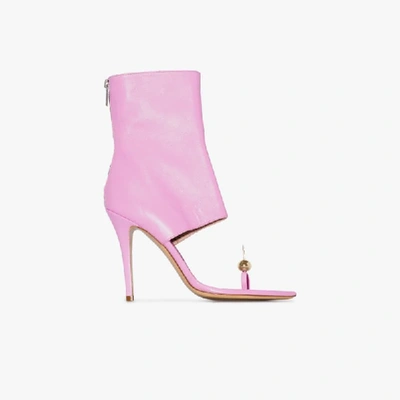 Shop Natasha Zinko Rabbit Toe 110 Leather Ankle Boots In Pink