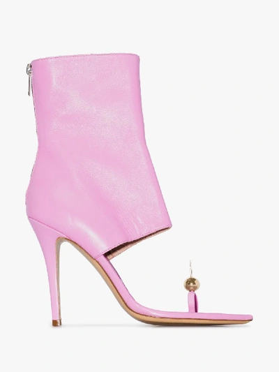Shop Natasha Zinko Rabbit Toe 110 Leather Ankle Boots In Pink
