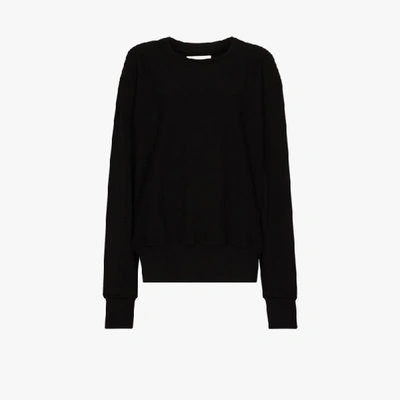 Shop Les Tien Crew Neck Cotton Sweatshirt In Black