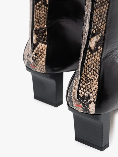 Shop Aeyde Molly 55 Snake Print Leather Ankle Boots In Black