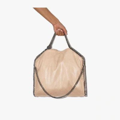 Shop Stella Mccartney Beige Falabella Faux Leather Tote Bag In Neutrals