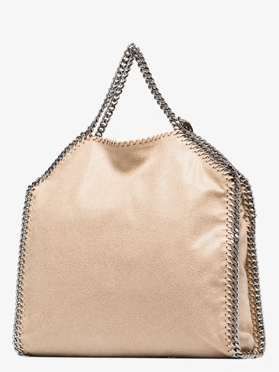 Shop Stella Mccartney Beige Falabella Faux Leather Tote Bag In Neutrals