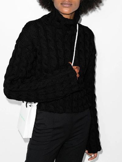 Shop Balenciaga Black Cable Knit Sweater
