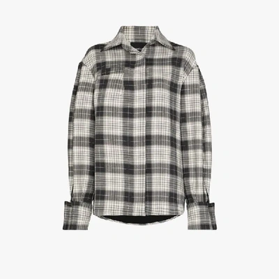 Shop Anouki Oversized Check Shirt In White