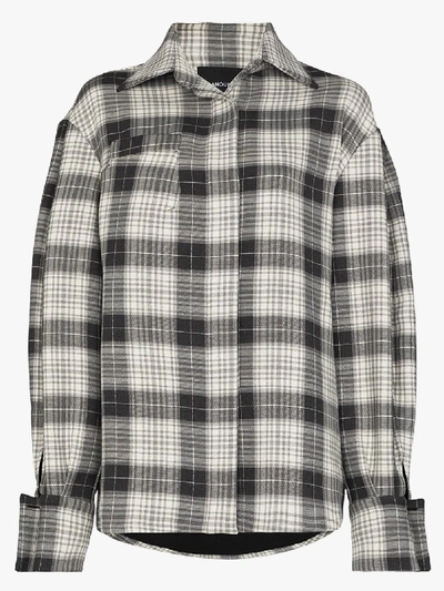 Shop Anouki Oversized Check Shirt In White