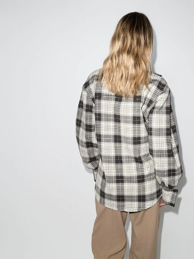 Shop Anouki Oversized Check Shirt In White