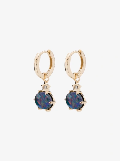 Shop Andrea Fohrman 14k Yellow Gold Opal Diamond Drop Earrings