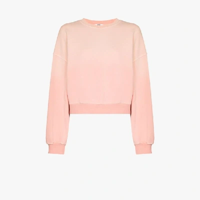 Shop Agolde Balloon Sleeve Cotton Sweatshirt In Pink