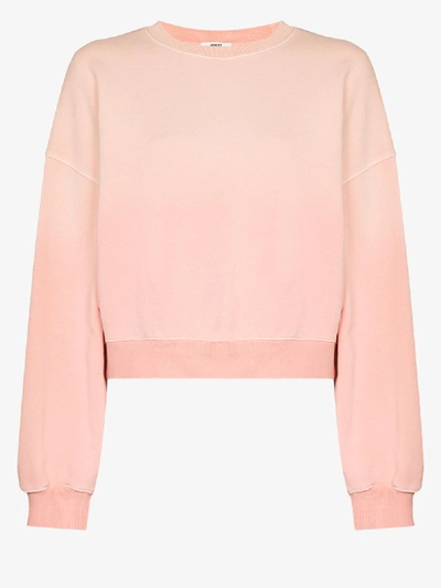 Shop Agolde Balloon Sleeve Cotton Sweatshirt In Pink