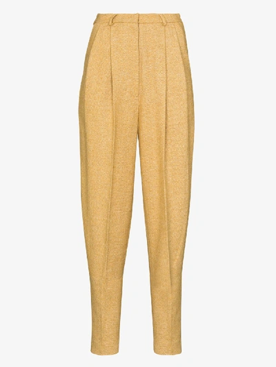 Shop Anouki High Waist Tailored Trousers In Yellow