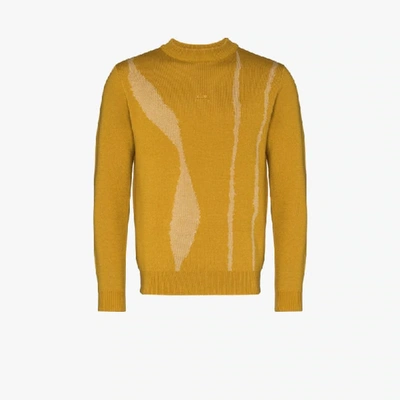 Shop A-cold-wall* Terrain Jacquard Wool Sweater In Yellow