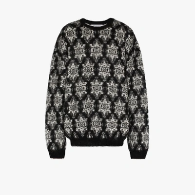 Shop Children Of The Discordance Greetek Knitted Sweater In Black