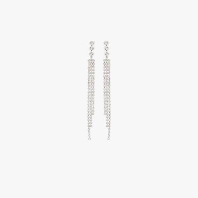 Shop Isabel Marant Silver Tone Melting Crystal Drop Earrings