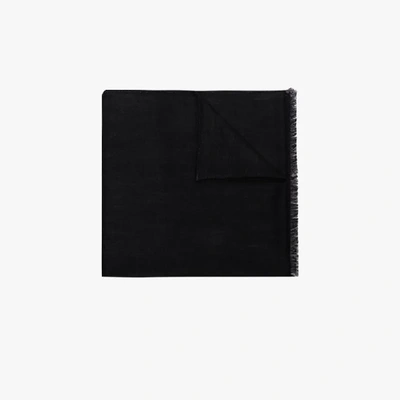 Shop Valentino Black Vlogo Intarsia Scarf