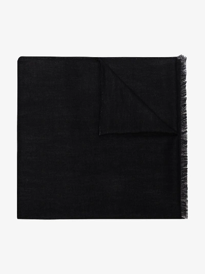 Shop Valentino Black Vlogo Intarsia Scarf