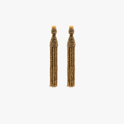 Shop Oscar De La Renta Gold Tone Champagne Tassel Earrings
