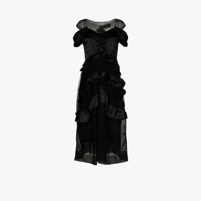 Shop Simone Rocha Black Skeleton Midi Dress