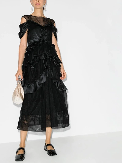 Shop Simone Rocha Black Skeleton Midi Dress