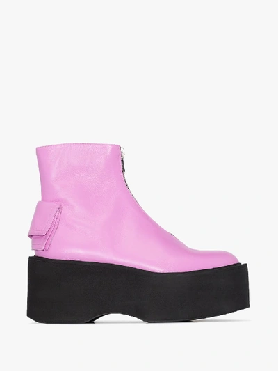 Shop Natasha Zinko Plateau-stiefel Mit Reissverschluss, 80mm In Rosa