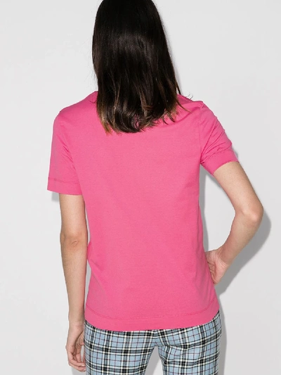 Shop Emilio Pucci Pink Logo Print Cotton T-shirt