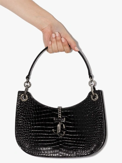 Shop Jimmy Choo Small Varenne Shoulder Bag In Black